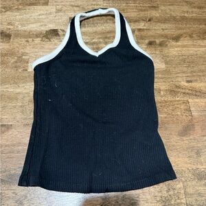 Art Class Black Tank Top with White Trim